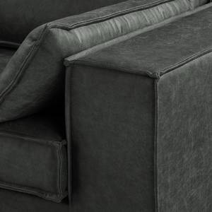 Sofa Jurga (3-Sitzer) Antiklederlook - Microfaser Yaka: Schwarz