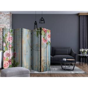 Paravent Vintage Garden Intissé sur bois massif - Multicolore