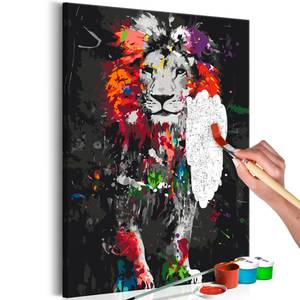 Peinture par numéro - Lion MDF / Toile - Multicolore