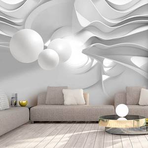 Papier peint White Corridors Papier peint en intissé premium - Gris - 250 x 175 cm