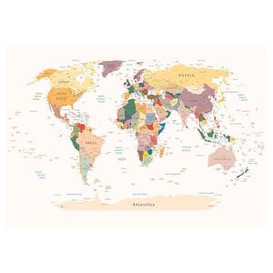 Fototapete World Map Premium Vlies - Mehrfarbig - 350 x 245 cm
