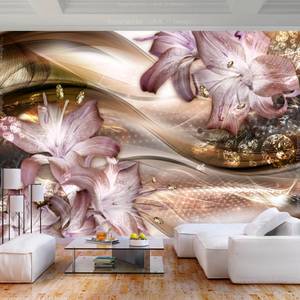 Fototapete Lilies on the Wave Premium Vlies - Mehrfarbig - 200 x 140 cm