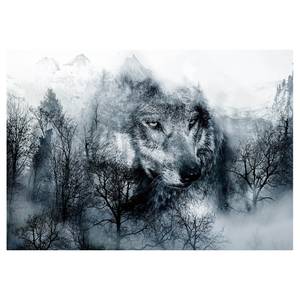 Papier peint Mountain Predator Intissé premium - Noir / Blanc - 350 x 245 cm