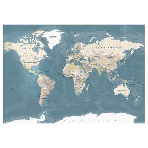 Papier peint Vintage World Map Papier peint en intissé premium - Multicolore - 200 x 140 cm