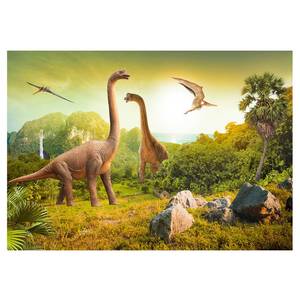 Papier peint Dinosaurier Papier peint en intissé premium - Multicolore - 250 x 175 cm