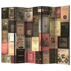 Paravent Books of Paradise Intissé sur bois massif - Multicolore - 5 éléments