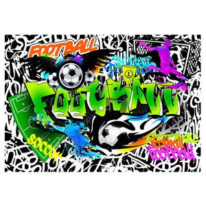 Fotobehang Football Graffiti premium vlies - meerdere kleuren - 400 x 280 cm