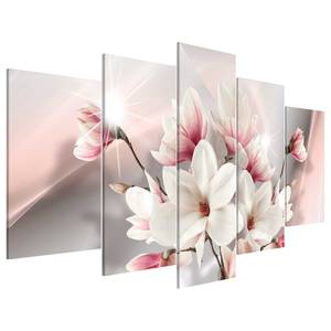 Wandbild Magnolia in Bloom MDF / Leinwand - Mehrfarbig - 200 x 100 cm