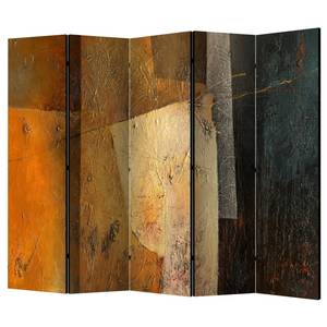 Paravento Modern Artistry Tessuto non tessuto su legno massello - Multicolore - 5 pezzi
