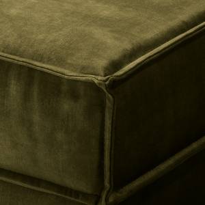 Canapé d’angle Jurga Velours - Velours Tomi: Vert vieilli - Méridienne courte à droite (vue de face)