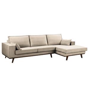 Ecksofa Jurga Webstoff - Webstoff Sioma: Creme - Longchair davorstehend rechts