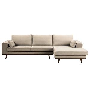 Ecksofa Jurga Webstoff - Webstoff Sioma: Creme - Longchair davorstehend rechts