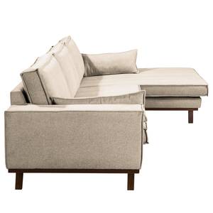 Ecksofa Jurga Webstoff - Webstoff Sioma: Creme - Longchair davorstehend rechts