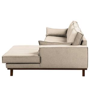 Ecksofa Jurga Webstoff - Webstoff Sioma: Creme - Longchair davorstehend rechts