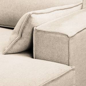 Ecksofa Jurga Webstoff - Webstoff Sioma: Creme - Longchair davorstehend rechts