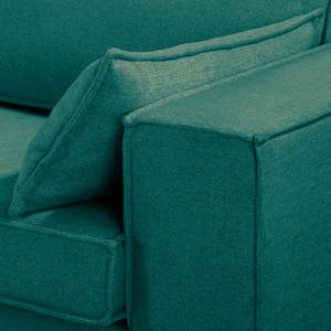 Ecksofa Jurga Webstoff - Webstoff Sioma: Grün-Braun - Longchair davorstehend links