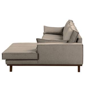 Ecksofa Jurga Webstoff - Webstoff Sioma: Braun - Longchair davorstehend rechts