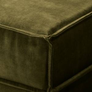 Canapé d’angle Jurga Velours - Velours Tomi: Vert vieilli - Méridienne courte à gauche (vue de face)