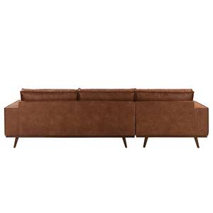 Ecksofa Jurga Antiklederlook - Microfaser Yaka: Cognac - Longchair davorstehend links