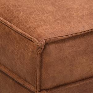 Ecksofa Jurga Antiklederlook - Microfaser Yaka: Cognac - Longchair davorstehend links