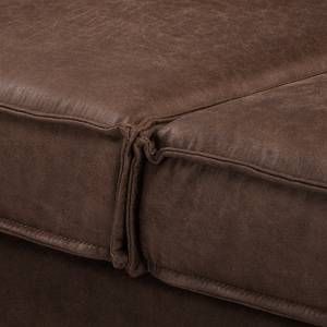 Ecksofa Jurga Antiklederlook - Microfaser Yaka: Braun - Longchair davorstehend links