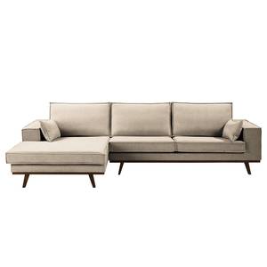 Ecksofa Jurga Webstoff - Webstoff Sioma: Creme - Longchair davorstehend links