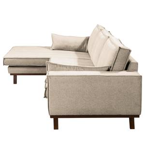 Ecksofa Jurga Webstoff - Webstoff Sioma: Creme - Longchair davorstehend links