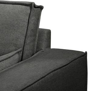 Ecksofa Jurga Webstoff - Webstoff Sioma: Dunklgrau - Longchair davorstehend links