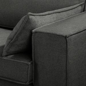 Ecksofa Jurga Webstoff - Webstoff Sioma: Dunklgrau - Longchair davorstehend links