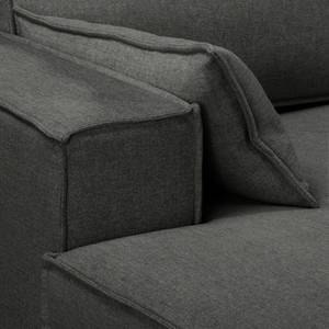 Ecksofa Jurga Webstoff - Webstoff Sioma: Dunklgrau - Longchair davorstehend links