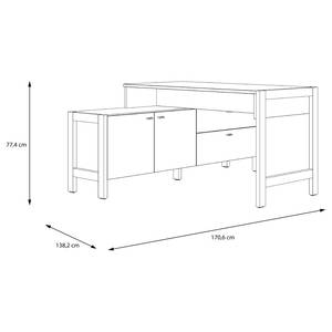 Ensemble de bureau Holvik (3 éléments) Marron - Bois manufacturé