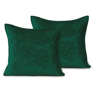 Kussensloop Aila (set van 2) polyester/fluwelen look - Donkergroen - 45 x 45 cm