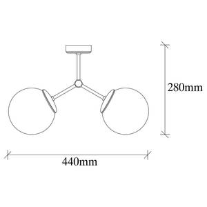 Deckenleuchte Damar Glas / Eisen - 2-flammig