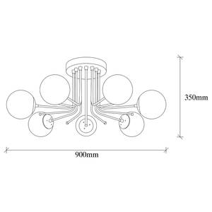 Plafondlamp Daisy I glas/ijzer - 7 lichtbronnen