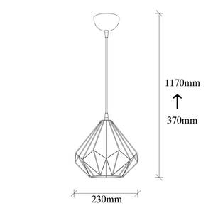 Hanglamp Diamond I ijzer - 1 lichtbron