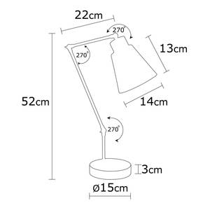 Tafellamp Manavgat glas/ijzer - 1 lichtbron