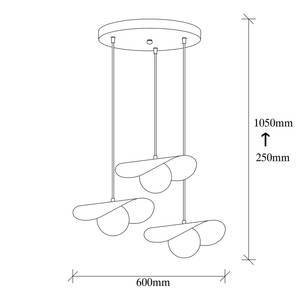 Hanglamp Vatoz glas/ijzer - 3 lichtbronnen