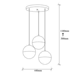 Suspension Bastos Verre / Fer - 3 ampoules