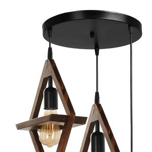 Hanglamp Efil III deels massief hout/ijzer - 3 lichtbronnen