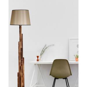 Lampadaire Kule III Partiellement en bois massif / Tissu mélangé - 1 ampoule