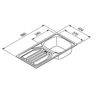 Küchenzeile Concept I Beton Dunkel Dekor - Ausrichtung links - Laurus