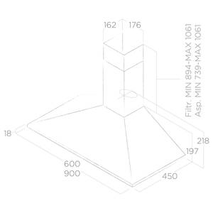 Küchenzeile Concept II Beton Dunkel Dekor / Eiche Havanna Dekor - Ausrichtung rechts - Laurus