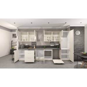 Küchenzeile Concept III Magnolia Dekor / Beton Dekor - Ausrichtung rechts - Ohne Elektrogeräte