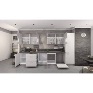 Küchenzeile Concept III Seidengrau / Beton Dekor - Ausrichtung rechts - Ohne Elektrogeräte