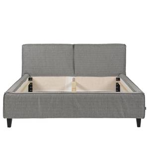 Gestoffeerd bed Vio Platweefsel Meave: Grijs - 180 x 200cm