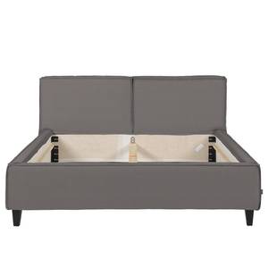 Gestoffeerd bed Vio Leer Jeen: Grijs - 200 x 200cm