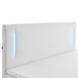 Lit boxspring Flashlight I Blanc - 180 x 200cm - Avec espace de rangement