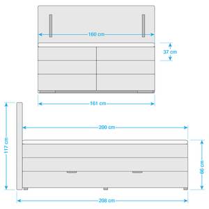 Boxspringbett Flashlight II Schwarz - 160 x 200cm - Mit Stauraum