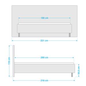 Gestoffeerd bed Homely Microvezel Alana: Beige - 180 x 200cm