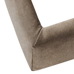 Gestoffeerd bed Homely Platweefsel Nona: Taupe - 180 x 200cm